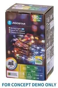 Aigostar - LED Vonkajší vianočný reťaz 300xLED/8 funkcií 4m IP44 viacfarebný