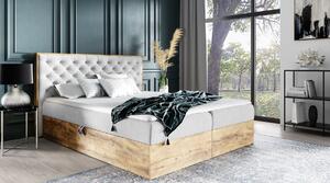Boxspringová posteľ CHANTELLE 3 - 180x200, svetlo šedá + topper ZDARMA