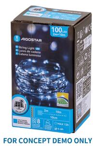 Aigostar - LED vonkajšia vianočná reťaz 300xLED/8 funkcií 4m IP44 studená biela