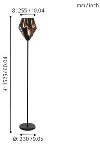 Eglo 49994 - Stojacia lampa CARLTON 1 1xE27/60W/230V