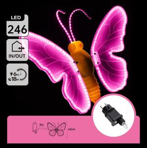 Aigostar - LED vonkajšia vianočná dekorácia 234xLED IP44 ružový motýľ