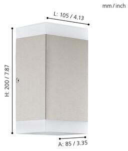 Eglo 75545 - LED Vonkajšie nástenné svietidlo CARPINERA 2xGU10/4,6W/230V IP44