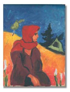 Obraz Zolo Palugyay - Žena s červenou šatkou - L (70x50cm) 69€