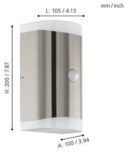 Eglo 75544-LED Vonkajšie nástenné svietidlo so senzorom CARPINERA 2xGU10/4,6W/230V