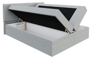 Čalúnená posteľ ZOE LUX - 120x200, čierna + topper ZDARMA