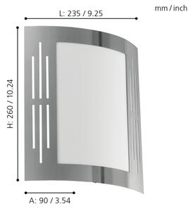 EGLO 82309 - Vonkajšie nástenné svietidlo CITY 1xE27/15W/230V IP44