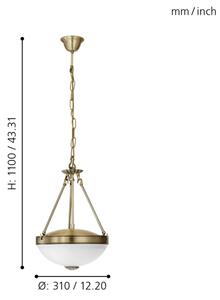 Eglo 82747 - Luster na reťazi SAVOY 2xE27/60W/230V bronzová