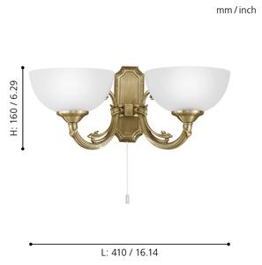 EGLO 82752 - nástenné svietidlo SAVOY 2xE14/40W