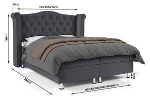 Čalúnená posteľ ELSA - 120x200, tmavo šedá