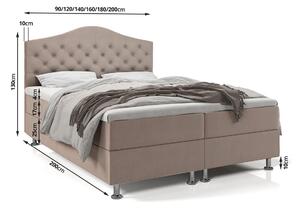 Elegantná posteľ LADY - 180x200, béžová