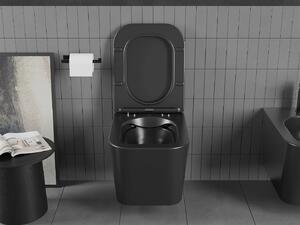 Závesný WC set MEXEN TEO 34,5 cm s doskou SLIM čierny mat