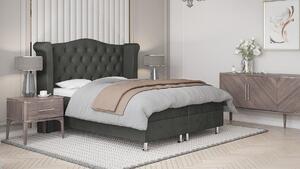 Čalúnená manželská posteľ ELSA - 140x200, tmavo šedá