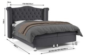 Čalúnená manželská posteľ ELSA - 160x200, čierna
