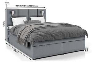 Americká posteľ ANDY - 200x200, béžová