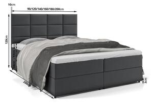 Kontinentálna posteľ GIRA - 140x200, šedá