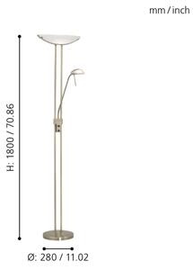 EGLO 85974 - Stmievateľná stojacia lampa BAYA 1xR7s/230W + 1xG9/33W bronz