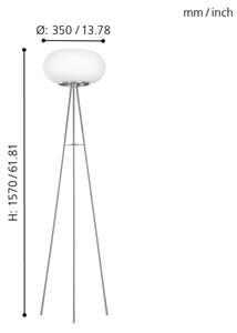 EGLO 86817 - Stojacia lampa OPTICA 2xE27/60W