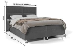 Boxspringová posteľ FIXIE - 140x200, svetlo šedá