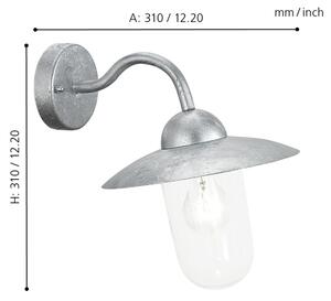 EGLO 88489 - vonkajšie nástenné svietidlo MILTON galvanizovaná oceľ