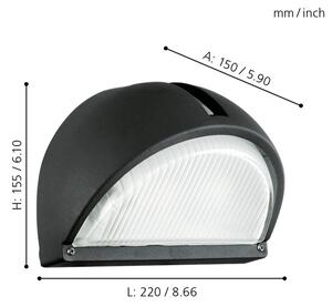 EGLO 89767 - Vonkajšie nástenné svietidlo ONJA 1xE27/60W čierna IP44