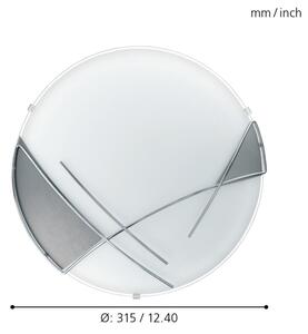 EGLO 89758 - Nástenné stropné svietidlo RAYA 1 x E27/60W strieborná / biela