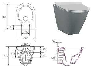 Modul skrytého splachovania GEBERIT DUOFIX + priečka modulu + závesná WC misa CERSANIT CITY + sedadlo