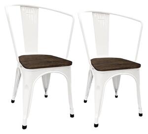 Kovové jedálenské stoličky Panni, 2 ks, rôzne farby, tmavé drevo