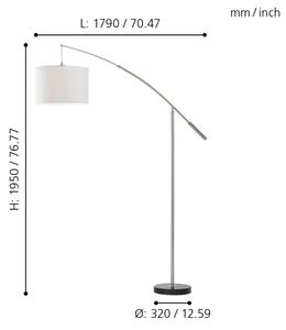 Eglo 92206 - Stojaca lampa NADINA 1xE27/60W/230V