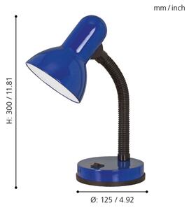 EGLO 9232 - Stolná lampa BASIC 1xE27/40W modrá