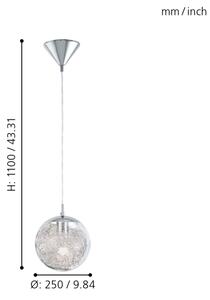 Eglo 93073 - Závesné svietidlo na lanku LUBERIO 1xE27/60W/230V priemer 25 cm