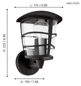 Eglo 93097 - LED Vonkajšie nástenné svietidlo ALORIA 1xE27/8,5W/230V IP44