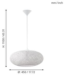 Eglo 93373 - Závesné svietidlo CAMPILO 1xE27/60W/230V