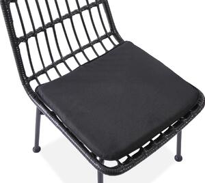 Záhradná ratanová stolička K401 - čierna