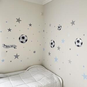 INSPIO-textilná prelepiteľná nálepka - Nálepky na stenu pre chlapcov - Macko s futbalovou loptou