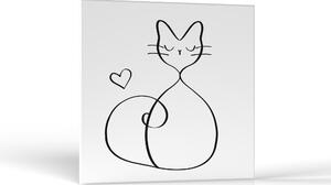 Zvieratá Minimalistická Mačka so Srdcom | Obrazy Vintessia Rozmery štvorec: 30x30