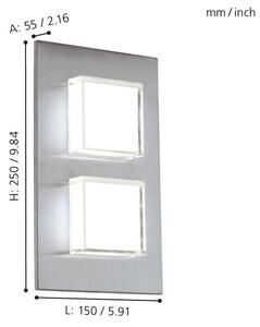 Eglo 93365 - LED nástenné svietidlo PIAS 2xLED-SMD/2,5W/230V