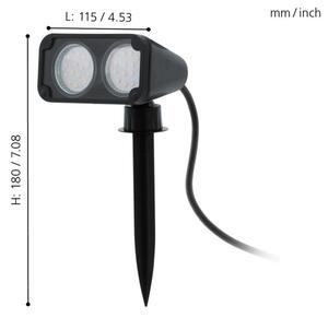 Eglo 75315 - LED Vonkajšia lampa NEMA 2xGU10/2,8W/230V 3000K IP44