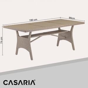 Ratanový stôl Takeo 190x90x75cm - krémový