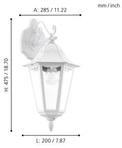 Eglo 93445 - Vonkajšie nástenné svietidlo navedie 1xE27/60W/230V