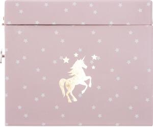 DekorStyle Hracia skrinka Unicorn ružový