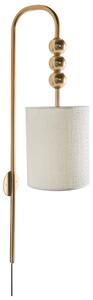 Nástenná lampa mosadzná železo s bielym tienidlom mid-century modern štýl obývačka spálňa