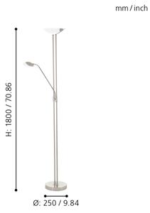 Eglo 93874 - LED stmievateľná lampa BAYA 1 LED/20W + LED/2,5W matný chróm