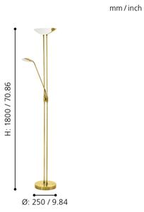 Eglo 93877 - LED stmievateľná lampa BAYA 1 LED/20W + LED/2,5W mosadz