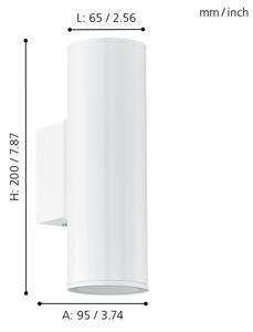 Eglo 94101 - LED vonkajšie osvetlenie RIGA 2xGU10/3W/230V