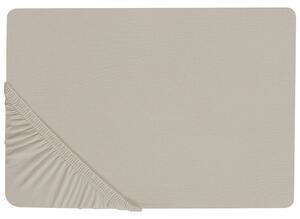 Napínacie prestieradlo sivobéžové bavlnené 90 x 200 cm elastické okraje klasická posteľná plachta textílie do spálne
