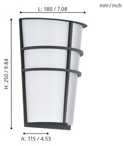 Eglo 94138 - LED Vonkajšie nástenné svietidlo BREGANZO 2xLED/2,5W/230V IP44