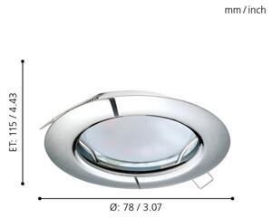 Eglo 94236 - SADA 3x LED zapustených stropných svietidiel PENETO 3xGU10-LED/3W/230V
