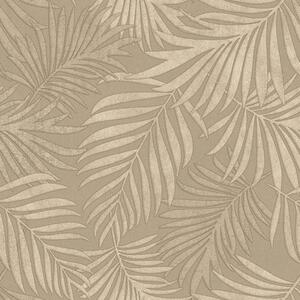 Luxusná hnedo-béžová vliesová tapeta s listami, 07506, Makalle II,Limonta