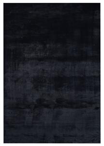 Koberec čierny umelá zajačia kožušina polyester 160 x 230 cm mäkký huňatý s vysokým vlasom obývačka spálňa