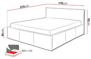 Manželská posteľ 160x200 CHEMUNG - čierna ekokoža